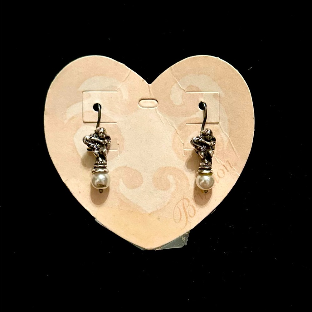 Brighton Cherub & pearl earrings